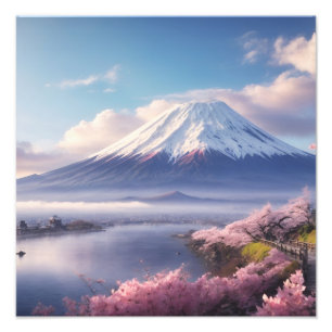 A Fantastic Oil Painting of Mount Fuji Photo Print
