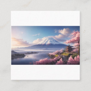 A Fantastic Oil Painting of Mount Fuji Square Business Card