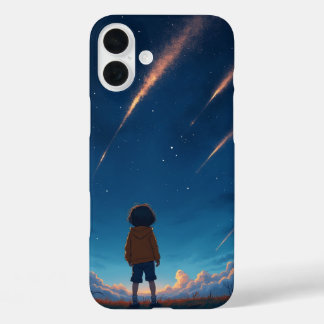 A fantastic star and a child dreaming about it iPhone 16 plus case
