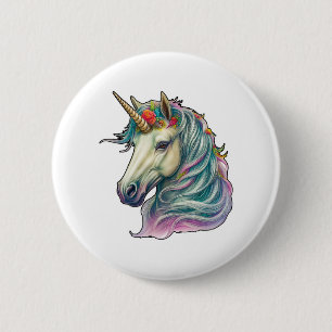 A Fantastical Unicorn! 6 Cm Round Badge