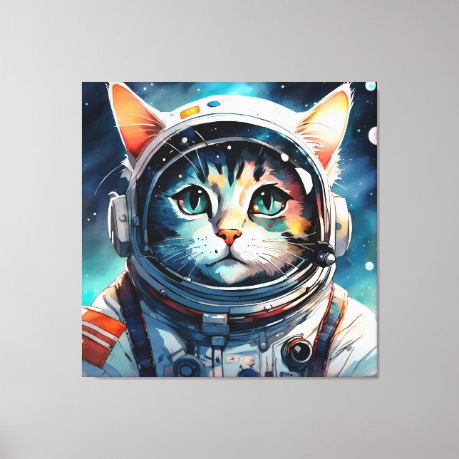 A fantasy cat astronaut canvas print (Front)