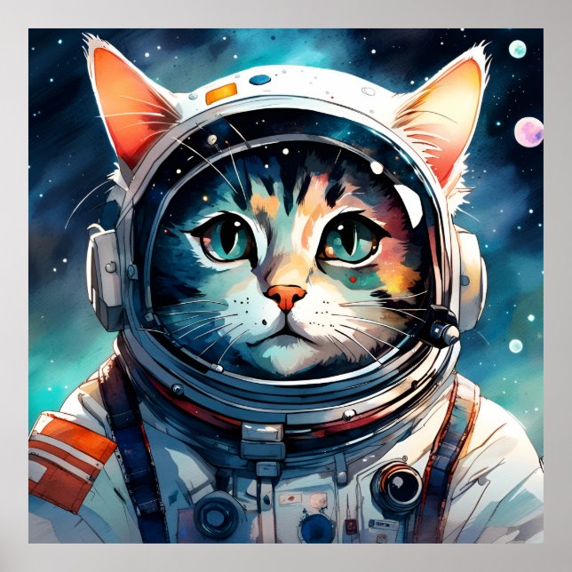 A fantasy cat astronaut  poster (Front)
