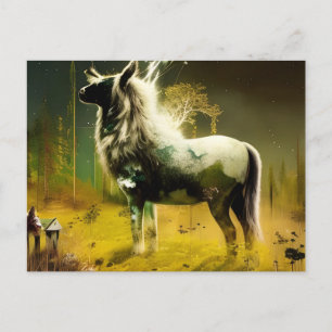 A fantasy creature postcard