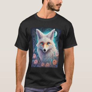 A Fantasy Fox Surrounded By Flowers Nature Animal T-Shirt