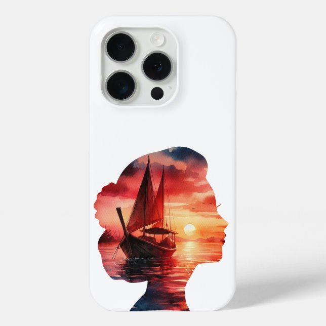 A fantasy journey on a sailboat at sunset  Case-Mate iPhone case (Back)