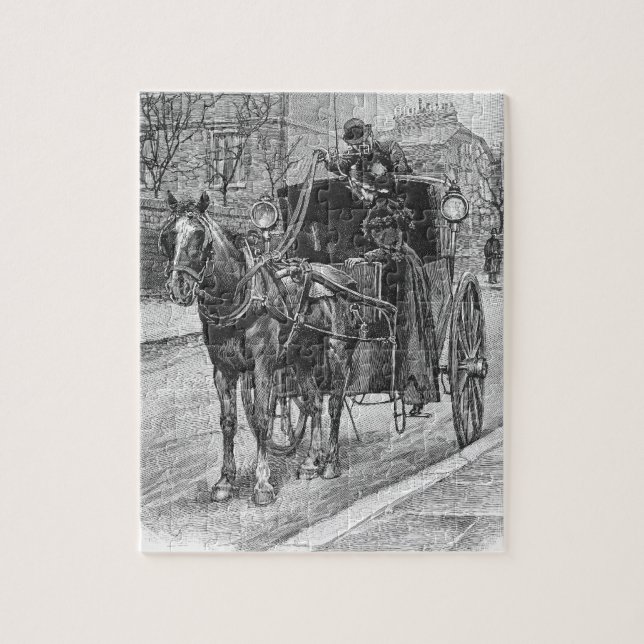 A Fare for a Hansom Cab Driver Jigsaw Puzzle (Vertical)