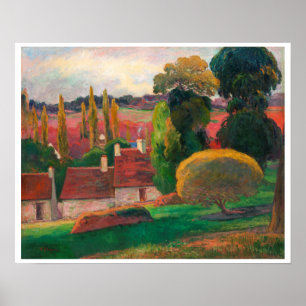 "A FARM IN BRITTANY" PAUL GAUGUIN POST 1894 POSTER