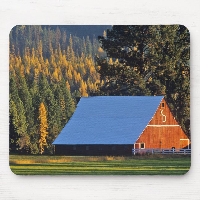 A Farmed red barn built in 1911 near Troy Mouse Mat (Front)