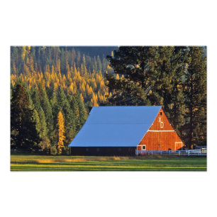 A Farmed red barn built in 1911 near Troy Photo Print