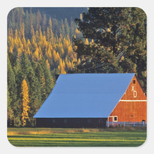 A Farmed red barn built in 1911 near Troy Square Sticker