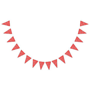 A fashionable scarf displaying a red and black des bunting