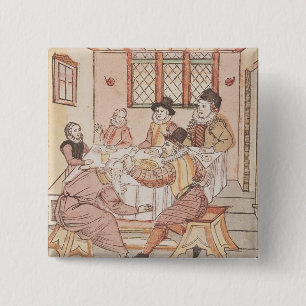 A Father Mistreated by his Son 15 Cm Square Badge