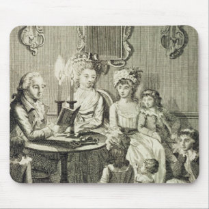 A Father Reading to his Family by Candlelight, eng Mouse Mat