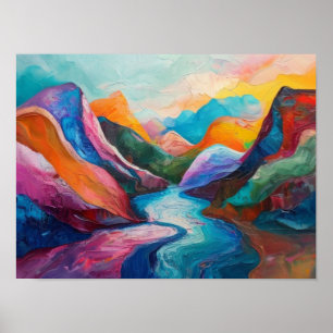 A Fauvist Journey Through the Radiant Canyons of t Poster