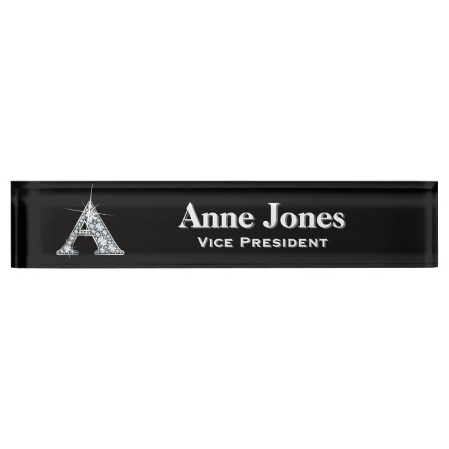A Faux Diamond Desk Nameplate (Front)