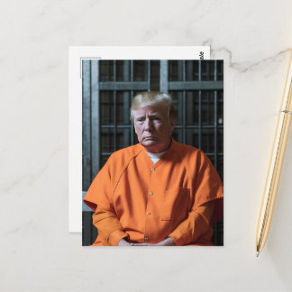 A Felon in Prison Behind Bars Postcard