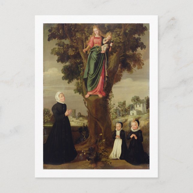 A Female Donor with her Two Daughters Kneeling in Postcard (Front)