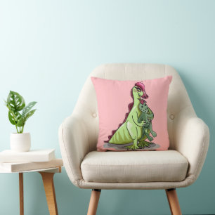 A Female Hadrosaurus Holding A Doll. Cushion