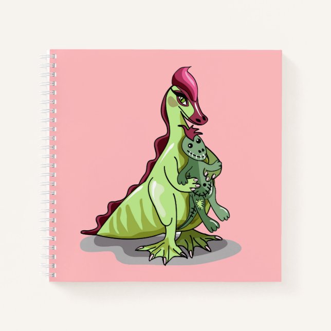 A Female Hadrosaurus Holding A Doll. Notebook (Front)