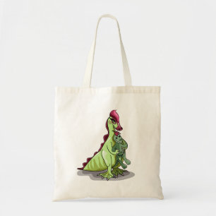 A Female Hadrosaurus Holding A Doll. Tote Bag