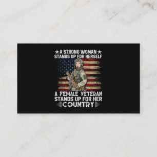 a female veteran stands up for her country business card