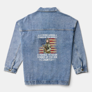A Female Veteran Stands Up For Her Country  Denim Jacket