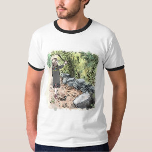 a female water color illustration walking along a T-Shirt