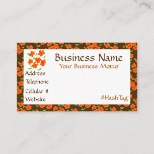 A Feminine Flowered Business Card In Orange