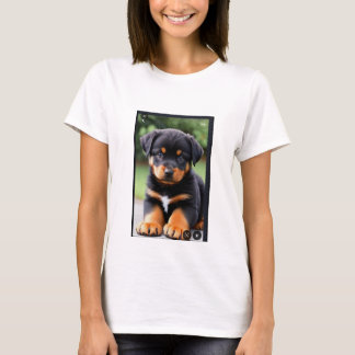 A feminine t-shirt swallows a single canoe