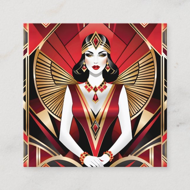 A femme fatale is a dangerous and seductive woman. square business card (Front)