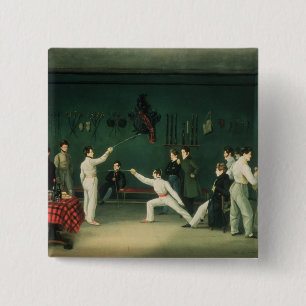 A Fencing Scene, 1827 15 Cm Square Badge