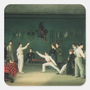 A Fencing Scene, 1827 Square Sticker