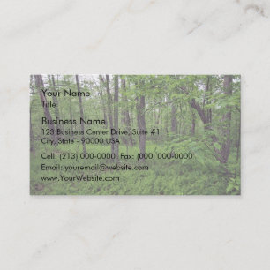 A fern bed around trees business card