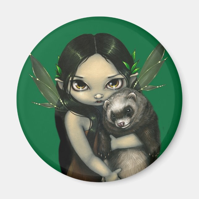 "A Ferret and His Fairy" Magnet (Front)
