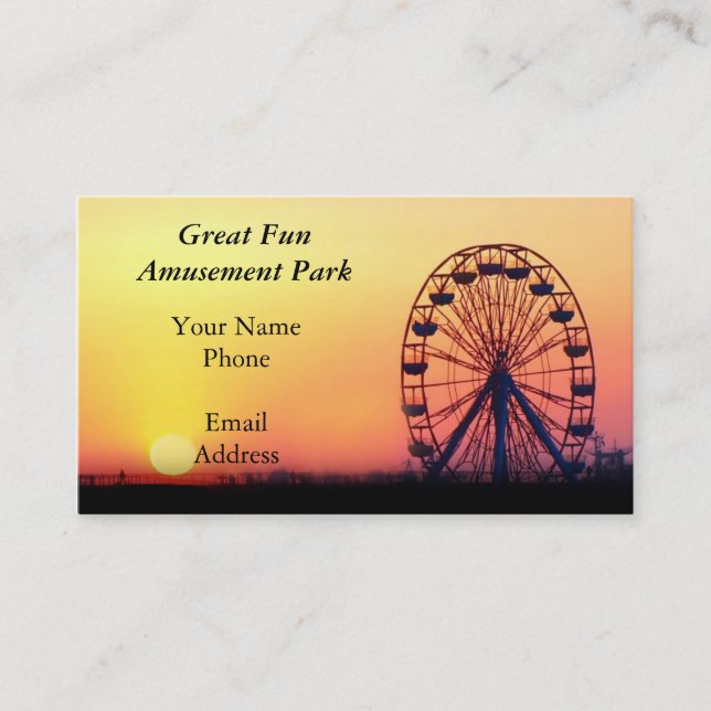 A Ferris Wheel and Amusement Park Business Card (Front)
