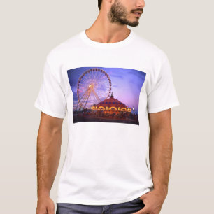 A ferris wheel and carousel at the Navy Pier in T-Shirt