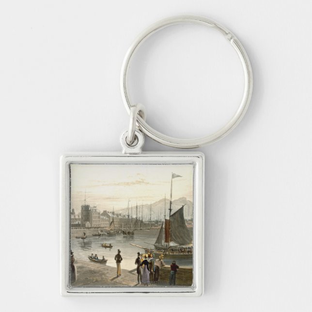 A ferry arriving at Leith, from 'A Voyage Around G Key Ring (Front)