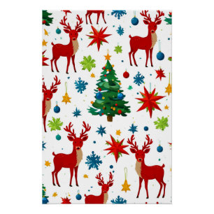 A Festive Christmas Pattern Digital Art Poster