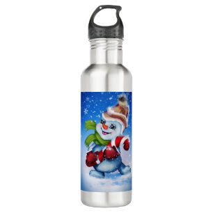 A festive snowman 710 ml water bottle