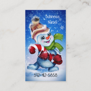 A festive snowman     business card