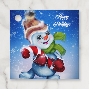 A festive snowman favour tags
