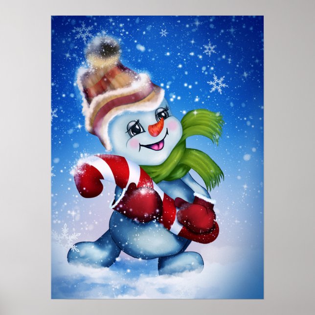 A festive snowman           poster (Front)