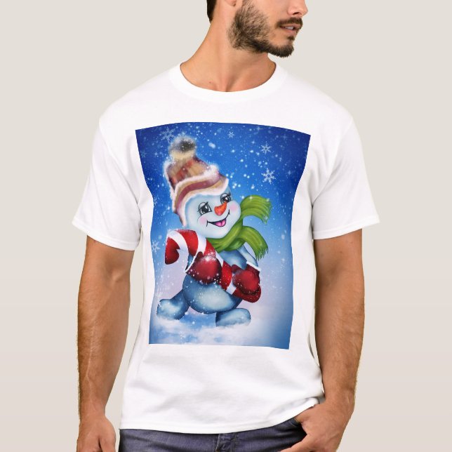 A festive snowman         T-Shirt (Front)