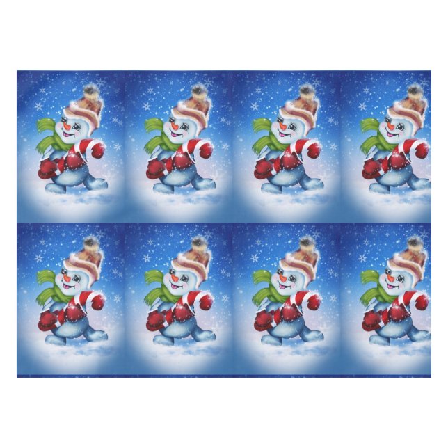 A festive snowman        tablecloth (Front (Horizontal))