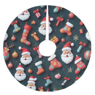 A Festive Tapestry Santa and Christmas Cheer Brushed Polyester Tree Skirt