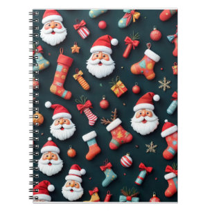 A Festive Tapestry Santa and Christmas Cheer Notebook