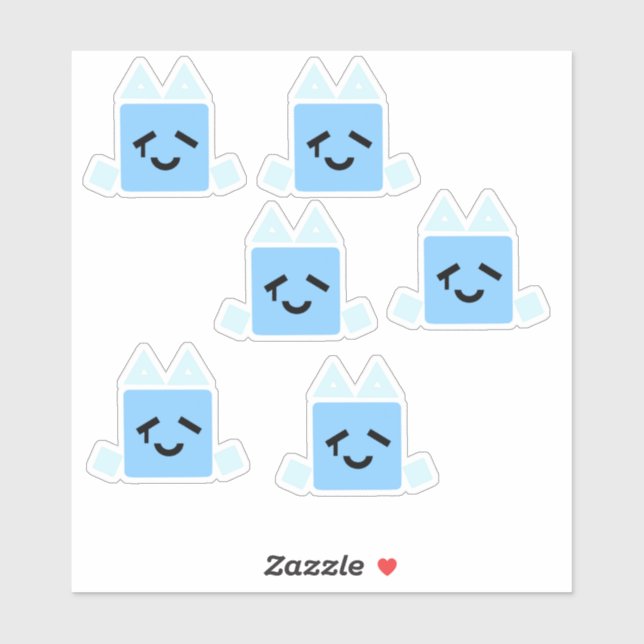 A few Happy cube cyan jsab sticker (Sheet)