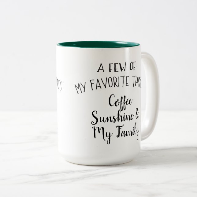 "A few of my favourite things.." Personalised Mug (Front Right)