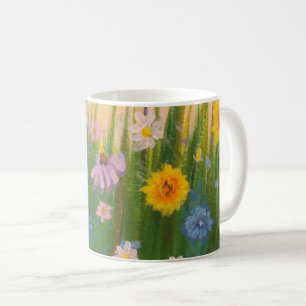 A field full of wild flowers coffee mug
