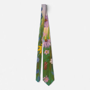 A field full of wild flowers tie
